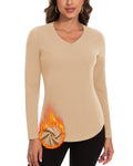Womens Thermal Tops Long Sleeve Square Neck Shirts Thermal Underwear Tops Base Layer Thermal Shirts
