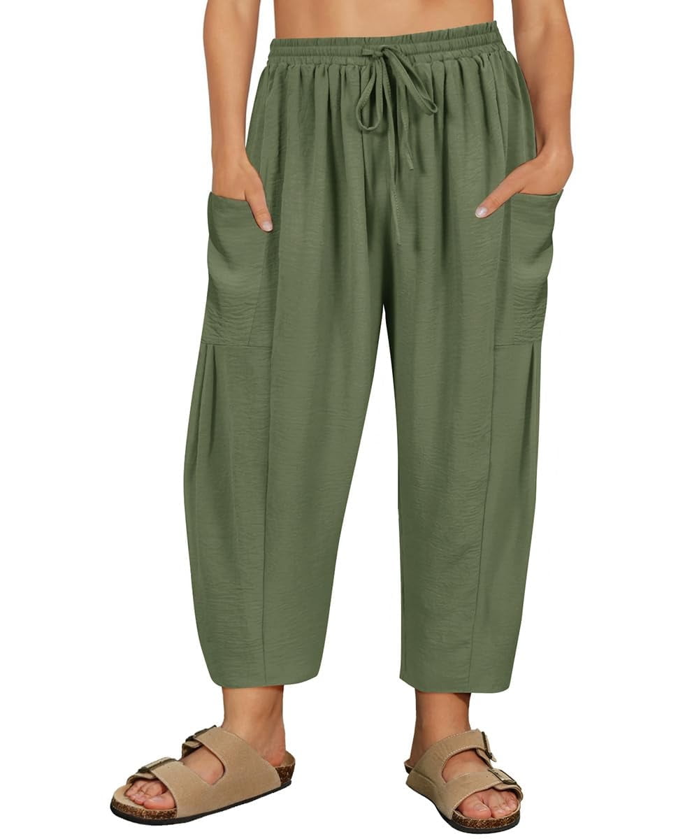 CASSIE LIZ Plus Size Pants Summer Womens Wide Leg Knit Palazzo Pants Lounge Ladies Casual Drawstring Harem Fall Solid Pants with Pocket (XL-5XL)