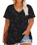 CASSIE LIZ Plus Size Tops Summer Womens Shirts V Neck Fashion Short Sleeve Tee Loose Fit Tunics Spring Blouses Casual Pullover Casual Pullovers Floral/Tie Dye/Leopard/Patriotic/Striped/Solid (XL-5XL)