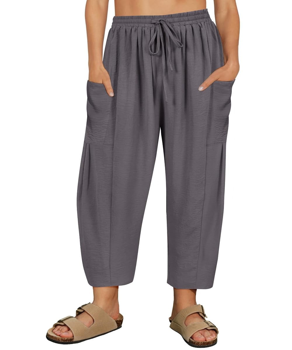 CASSIE LIZ Plus Size Pants Summer Womens Wide Leg Knit Palazzo Pants Lounge Ladies Casual Drawstring Harem Fall Solid Pants with Pocket (XL-5XL)