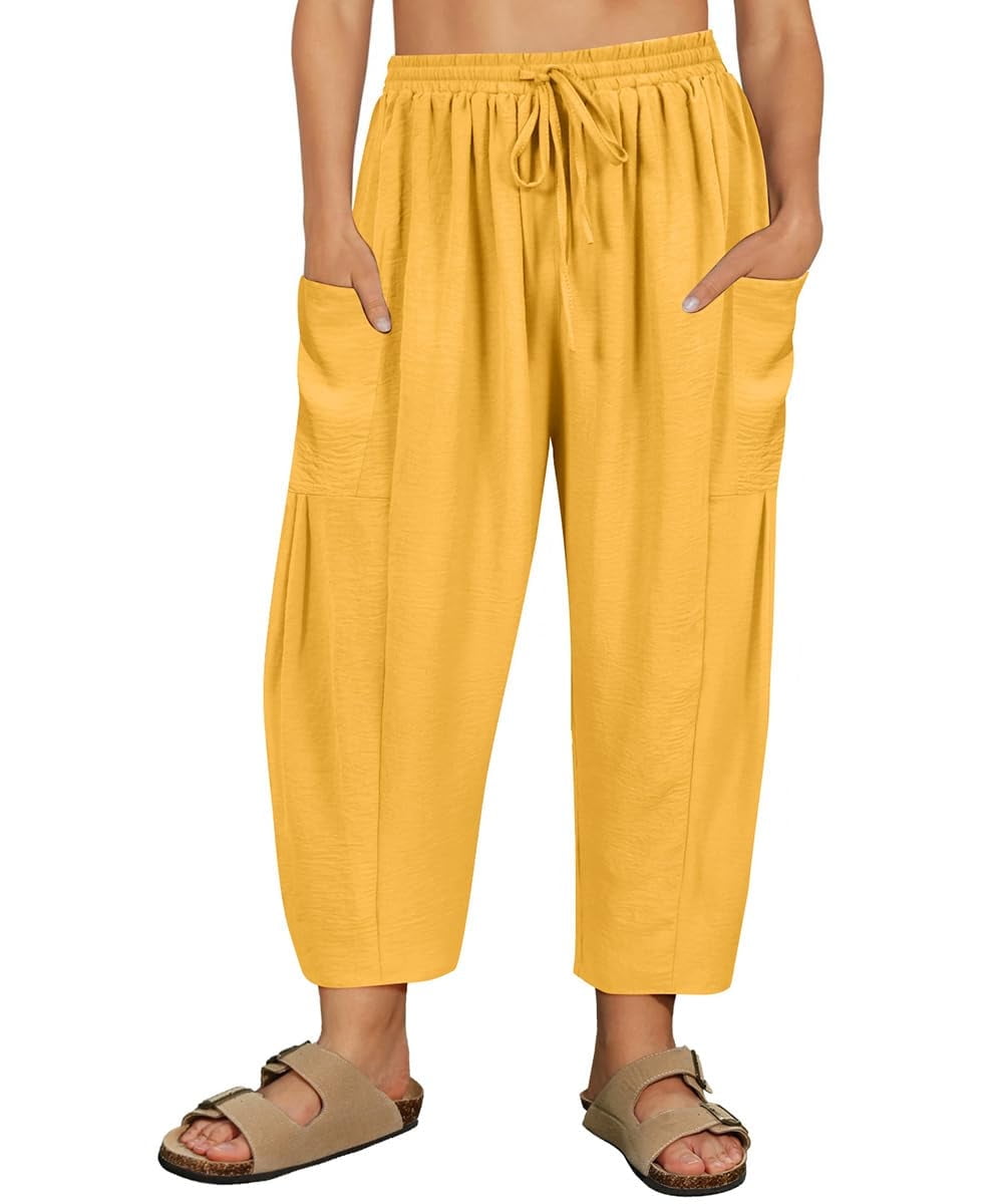 CASSIE LIZ Plus Size Pants Summer Womens Wide Leg Knit Palazzo Pants Lounge Ladies Casual Drawstring Harem Fall Solid Pants with Pocket (XL-5XL)